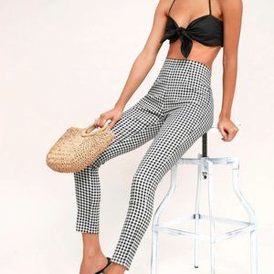 Lulus Black and White Gingham Women's Pants